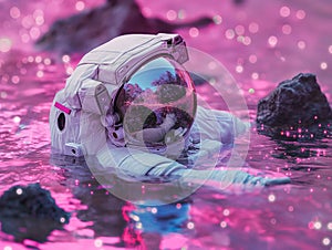 Astronaut Encounter with Alien Water on Exotic Planet