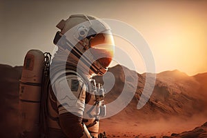 Astronaut exploring mars