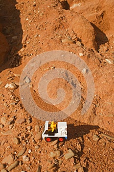 Astronaut exploring mars, concept