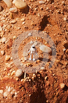 Astronaut exploring mars, concept