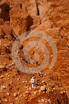 Astronaut exploring mars, concept