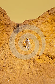 Astronaut exploring mars, concept