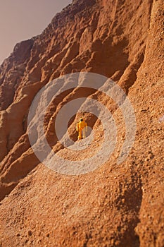 Astronaut exploring mars, concept