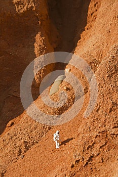 Astronaut exploring mars, concept