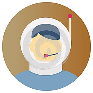 Astronaut Flat background vector icon which can easily modify or edit photo