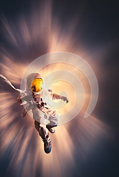 Astronaut floating in the atmosphere