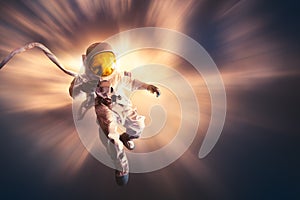 Astronaut floating in the atmosphere