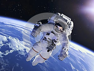 Astronaut Floating in Space