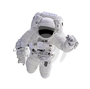 Astronaut in space isolated on white background. Elements of this image furnished by NASA photo