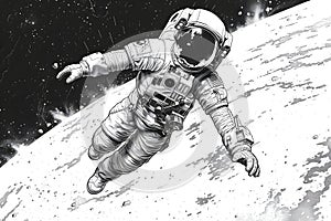 Astronaut Floating in Space. Space Exploration. Concept