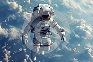 Astronaut floating universe. Generate Ai