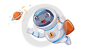 Astronaut Floating in Zero Gravity, vector design Generative AI