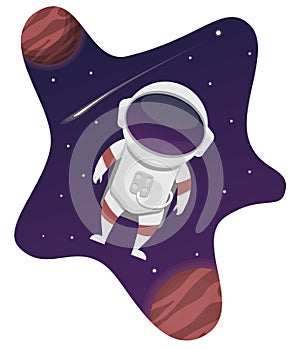 Astronaut Flying in a Galaxy