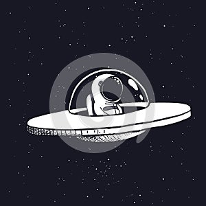 Astronaut in a flying saucer