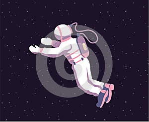 Astronaut flying in the space