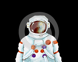 Astronaut in futuristic spacesuit artistic sketh illustration painting style