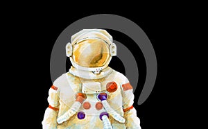 Astronaut in futuristic spacesuit artistic sketh illustration painting style