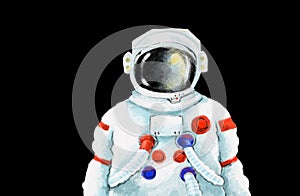 Astronaut in futuristic spacesuit artistic sketh illustration painting style