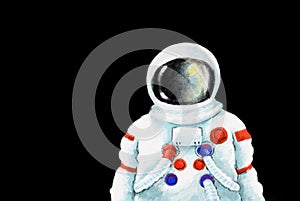 Astronaut in futuristic spacesuit artistic sketh illustration painting style