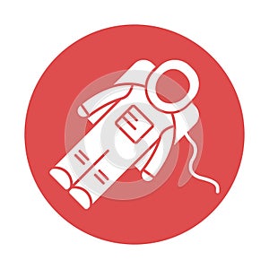 Astronaut glypy with color background vector icon which can easily modify or edit photo