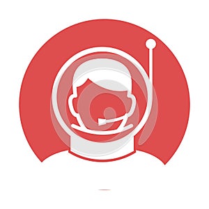 Astronaut glypy with color background vector icon which can easily modify or edit