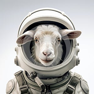 Astronaut Goat: Simplified 3d Model With Nasa Space Helmet