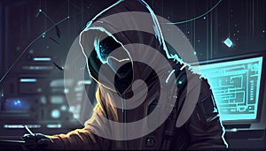 astronaut hacktivist, digital art illustration, Generative AI