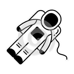 Astronaut Half Glyph and Line mixing Vector icon which can easily modify or edit photo