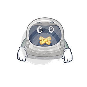 Astronaut helmet cartoon character style with mysterious silent gesture