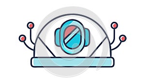 Astronaut Helmet Icon, Space Exploration Gear, vector design Generative AI