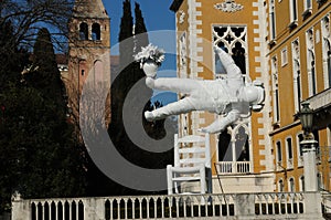 Astronaut In The Horizontal Position At Venetian Renaissance Style Palazzo Franchetti On The Canale Grande In Venice Italy