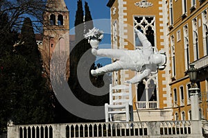 Astronaut In The Horizontal Position At Venetian Renaissance Style Palazzo Franchetti On The Canale Grande In Venice Italy photo