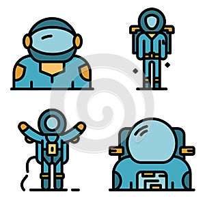 Astronaut icons vector flat