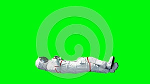 Astronaut idle . Green screen. 3d rendering.