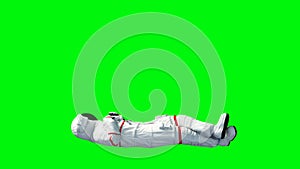 Astronaut idle . Green screen. Realistic 4k animation.