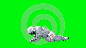 Astronaut idle . Green screen. Realistic 4k animation.