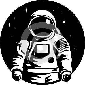 Astronaut - minimalist and simple silhouette - vector illustration