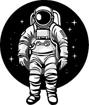 Astronaut - minimalist and simple silhouette - vector illustration