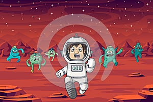 Astronaut And Monster