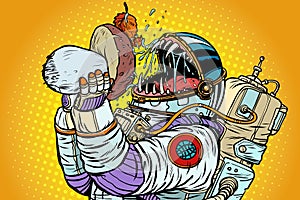Astronaut Monster Eats Mushroom