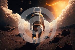 Kosmonaut v otevřít prostor. ilustrace 