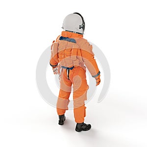An astronaut with an orange suit, 3d rendering