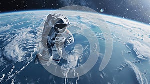 The astronaut in outer space.AI generated image