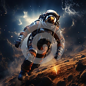 Astronaut in outer space. Ai generative