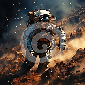 Astronaut in outer space. Ai generative