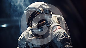Astronaut in outer space. Astronaut on the moon. Astronaut Concept with Copy Space.