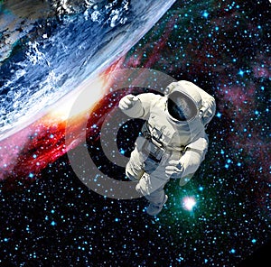 Astronaut in outer space photo