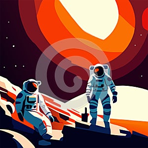 Astronaut in outer space. Astronaut in outer space. Vector illustration AI Generated