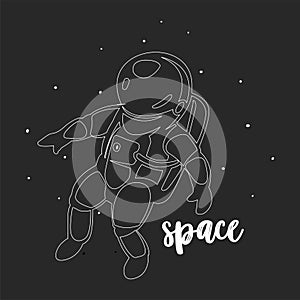 Astronaut in outer space modern vector.