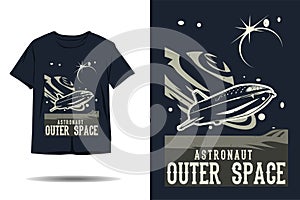 Astronaut outer space silhouette t shirt design